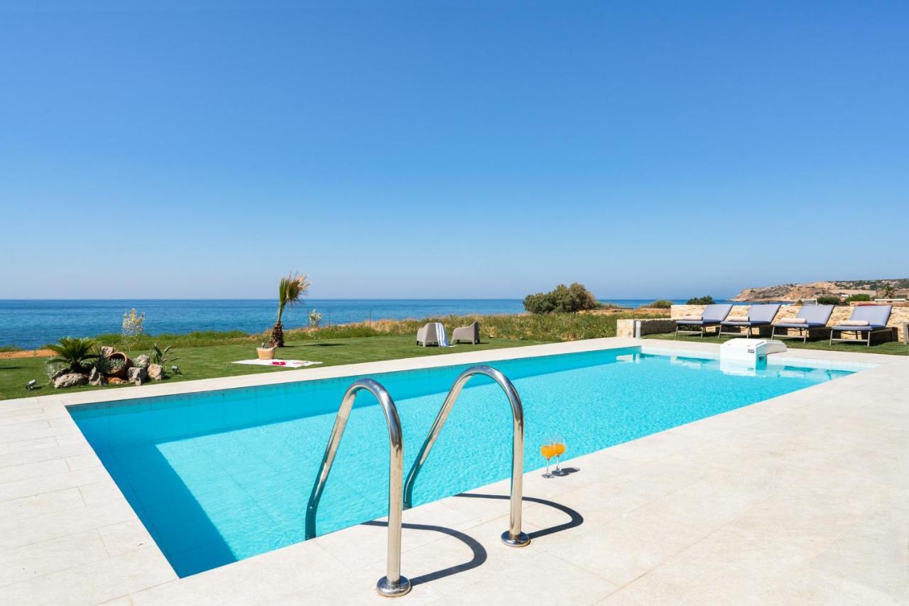 Beachfront Nymphes Aigli, Brand New Villa With Pool, Children Area & Bbq Skaleta Exterior photo