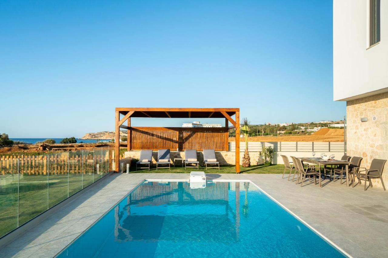 Beachfront Nymphes Aigli, Brand New Villa With Pool, Children Area & Bbq Skaleta Exterior photo
