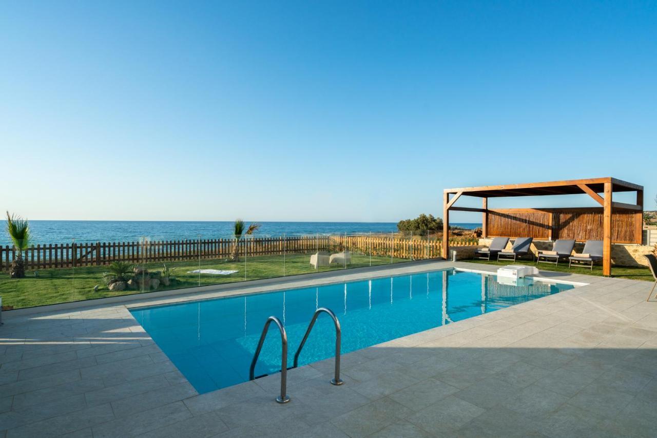 Beachfront Nymphes Aigli, Brand New Villa With Pool, Children Area & Bbq Skaleta Exterior photo