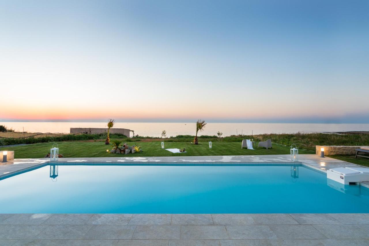 Beachfront Nymphes Aigli, Brand New Villa With Pool, Children Area & Bbq Skaleta Exterior photo